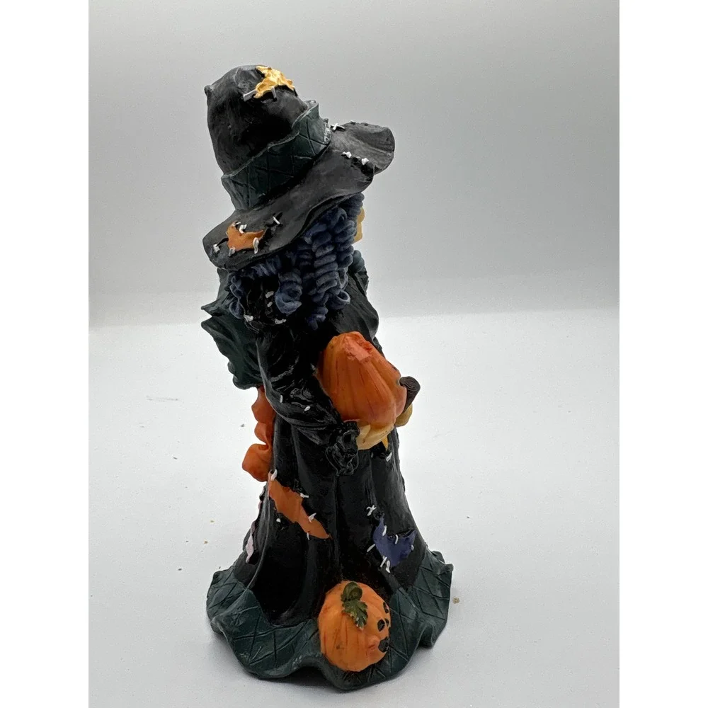 Halloween Witch Figurine Holding Pumpkin‎ Statue Broom Decor